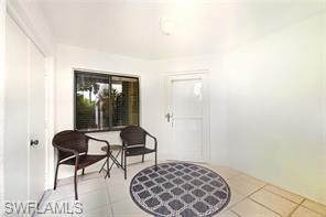 sitting area in garden unit entry