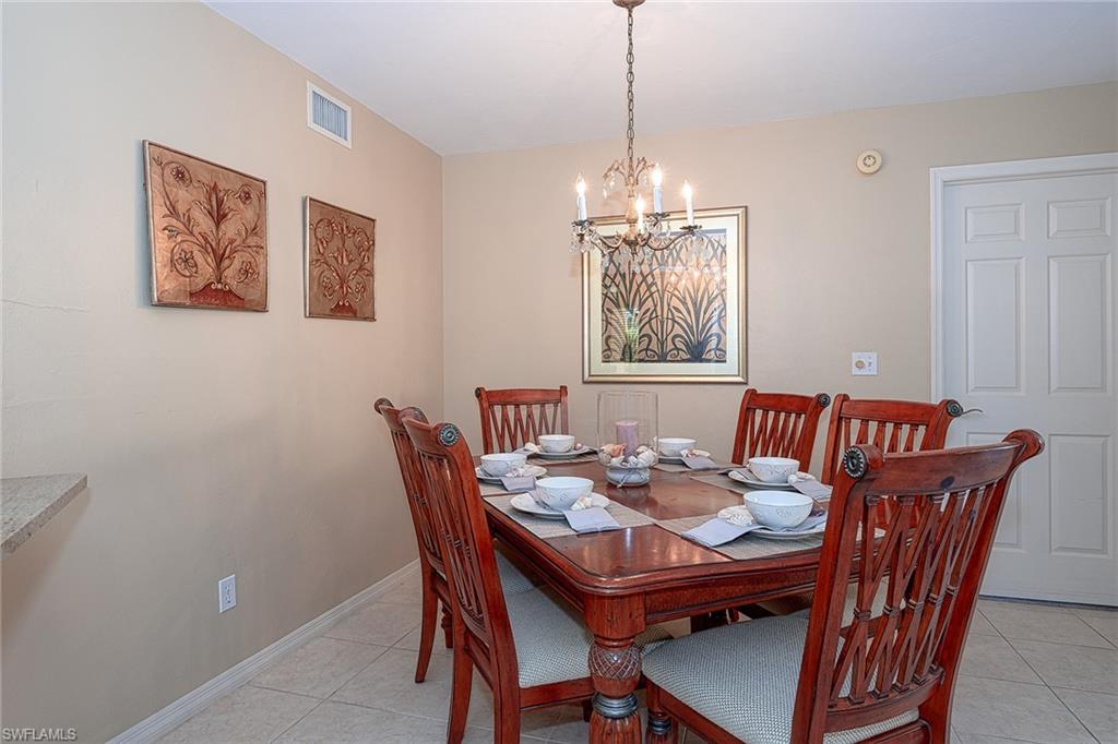 dining room with kitchen pass through