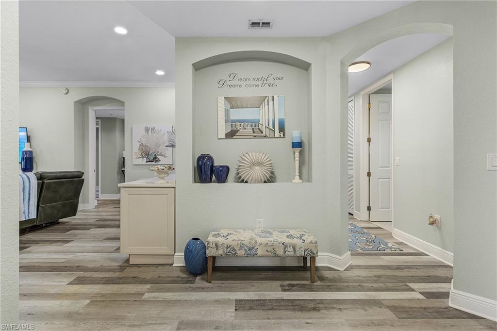 Entry foyer provides privacy and welcomes guests.