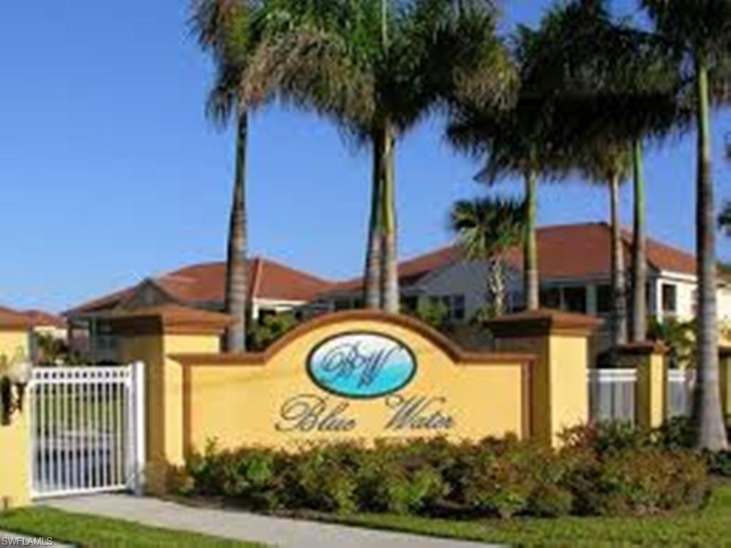 Entrance to Blue Water community via gate with keypad entry