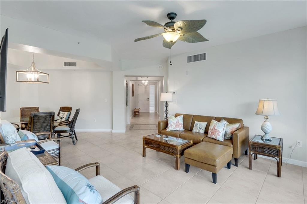Living room opens to dining room - great for entertaining