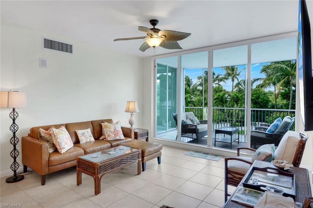 Living Room with tropical views