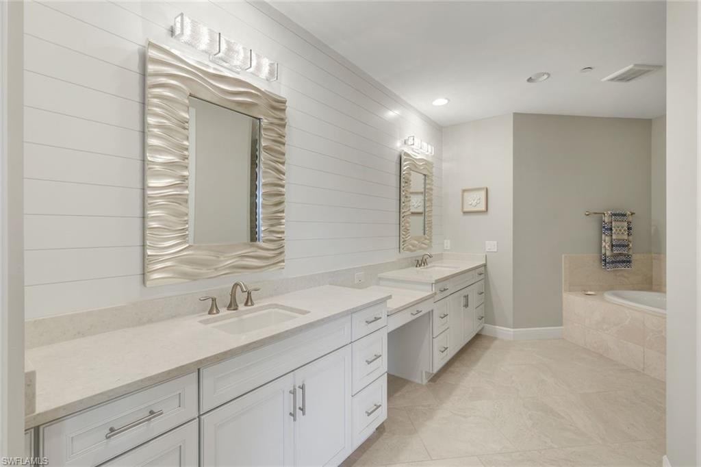 Primary Bath 2 sinks custom millwork