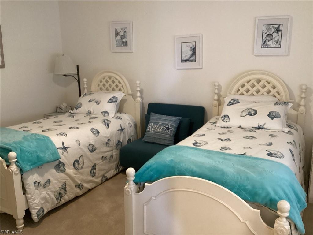 Bedroom with carpet floors