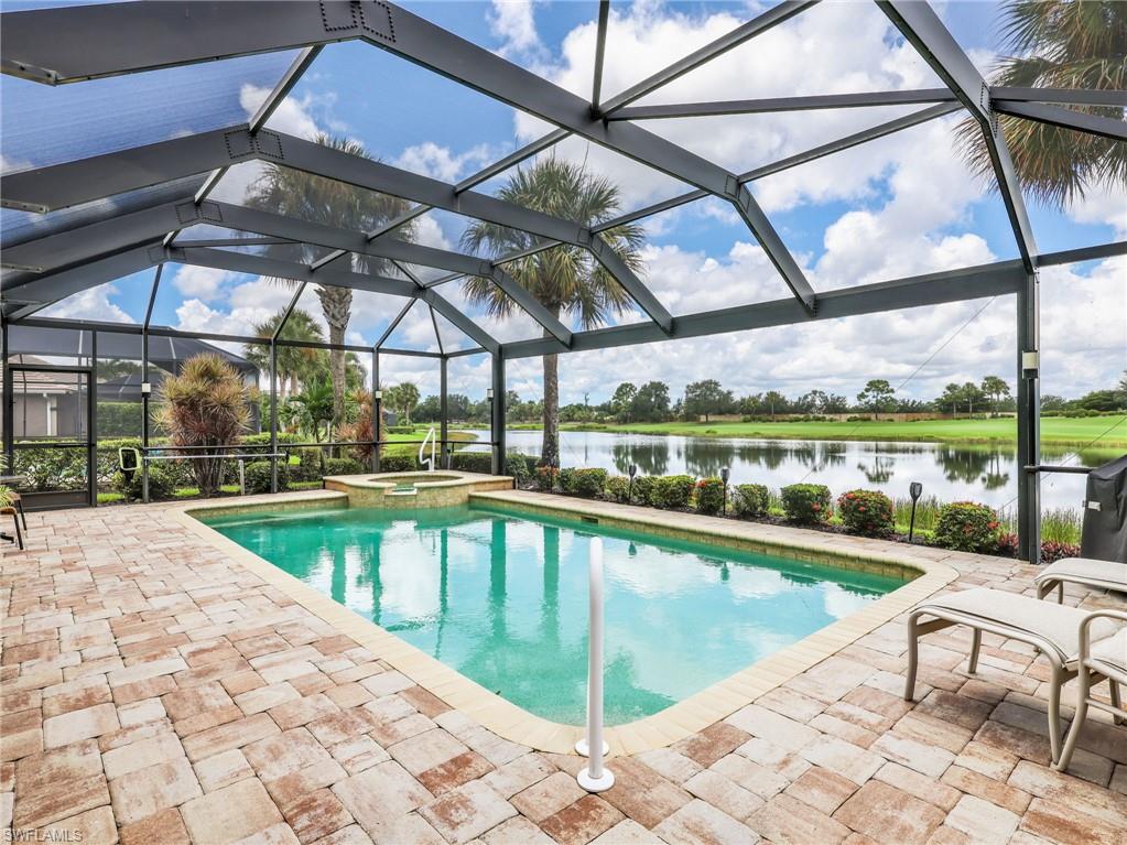 Brick pavers, screened lanai.