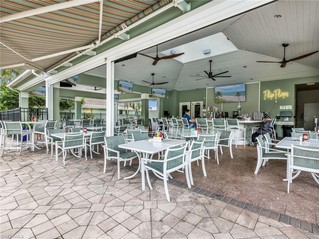 Flip-flops outdoor eating area
