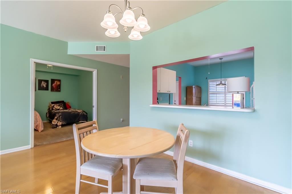 Open pass-through window with a breakfast bar
