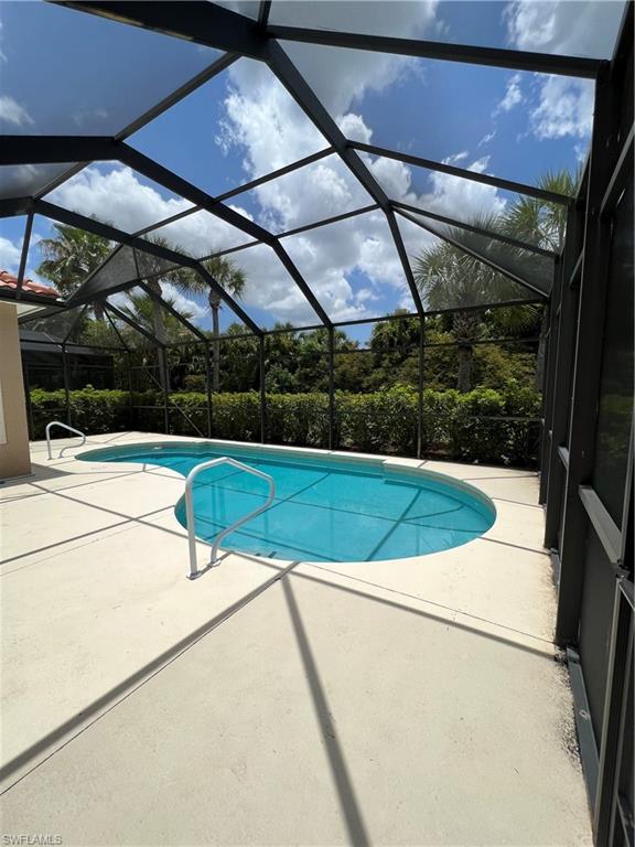 Pool with landscaped view