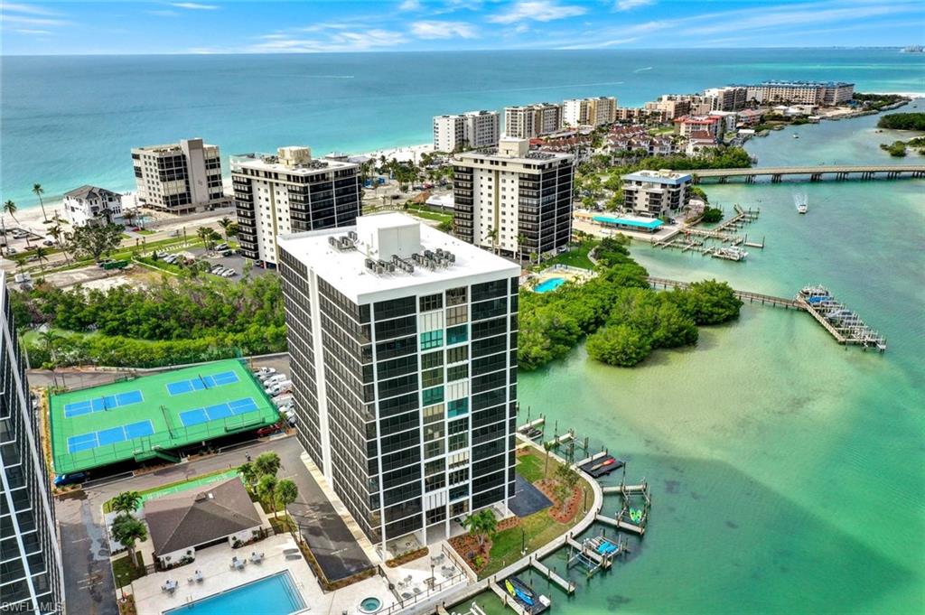 High-rise building with extensive water frontage