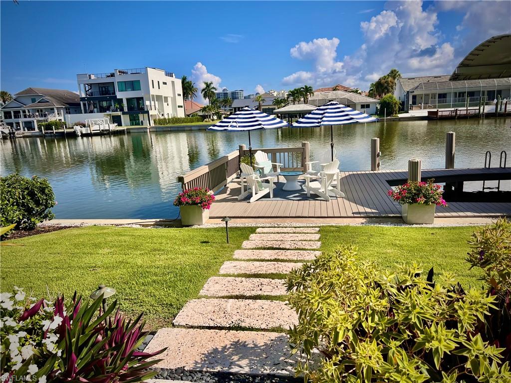 Coral Stone Steps from Patio to Dock
