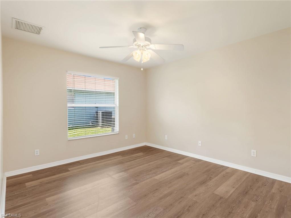 Second Bedroom with Vinyl Flooring & Ceiling Fan