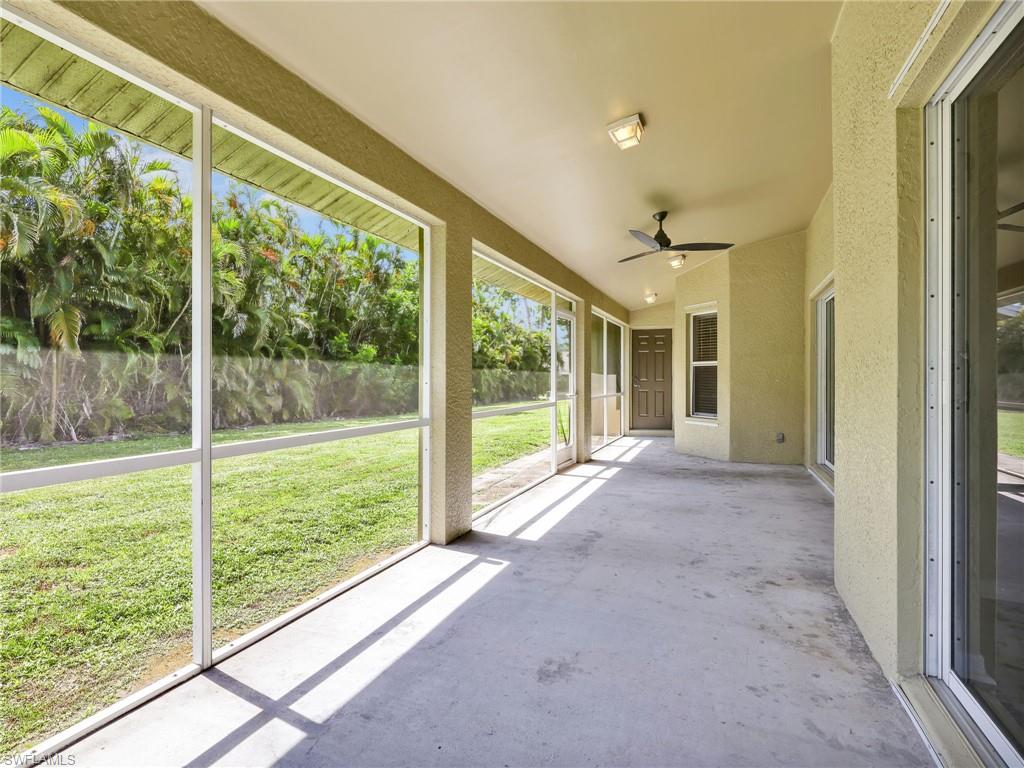 Long Screened In Lanai with Ceiling Fan & Preserve View