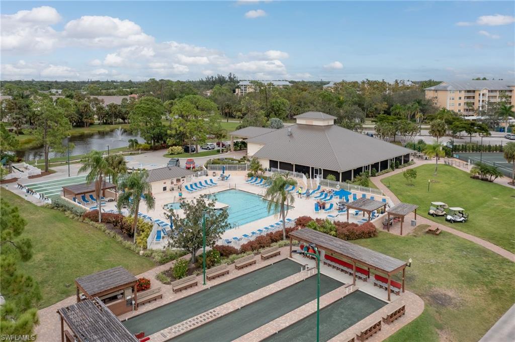 Bocce, main pool, shuffleboard and clubhouse