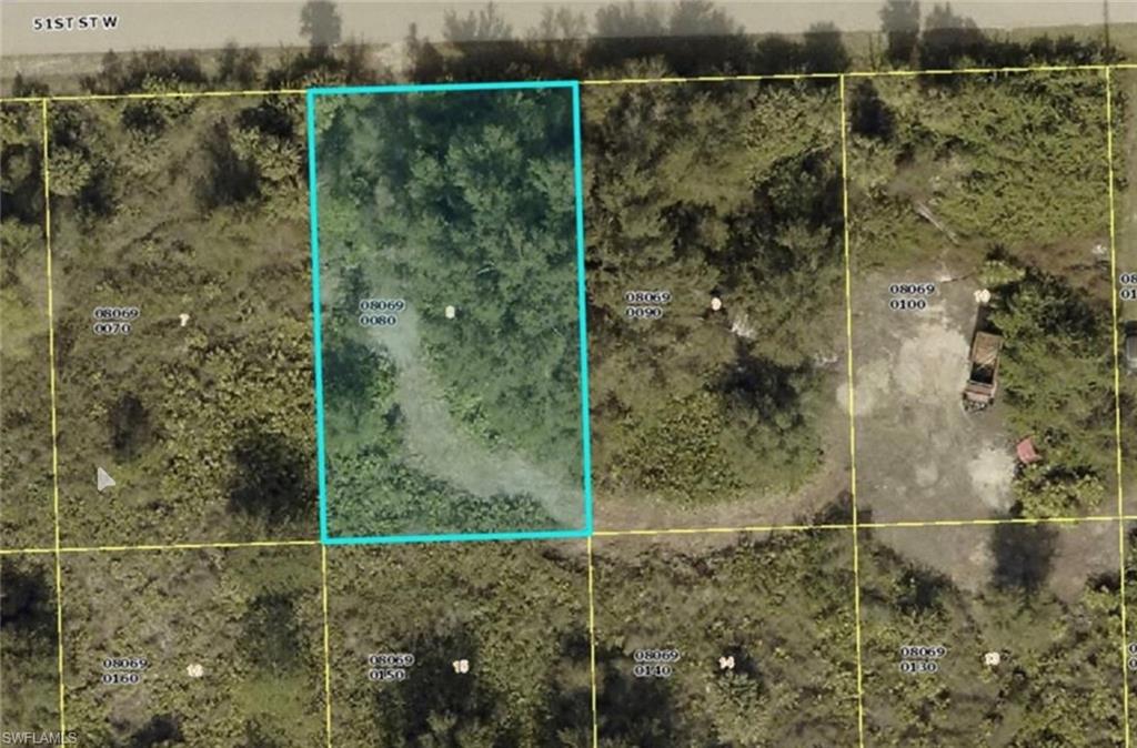 Aerial Property Survey. Showing the highlighted parcel with property boundaries and surrounding land divisions
