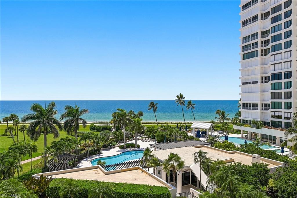 View of Pool, Clubhouse, Gulf and Boardwalk from Balcony