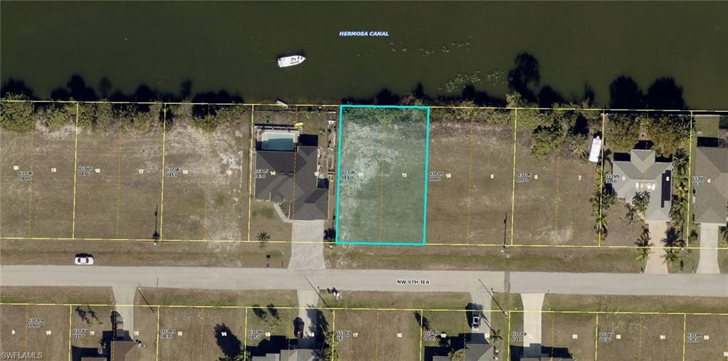 Aerial Map. Displaying the property's boundaries and surrounding parcels