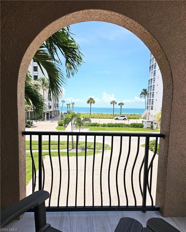 Balcony with a water view