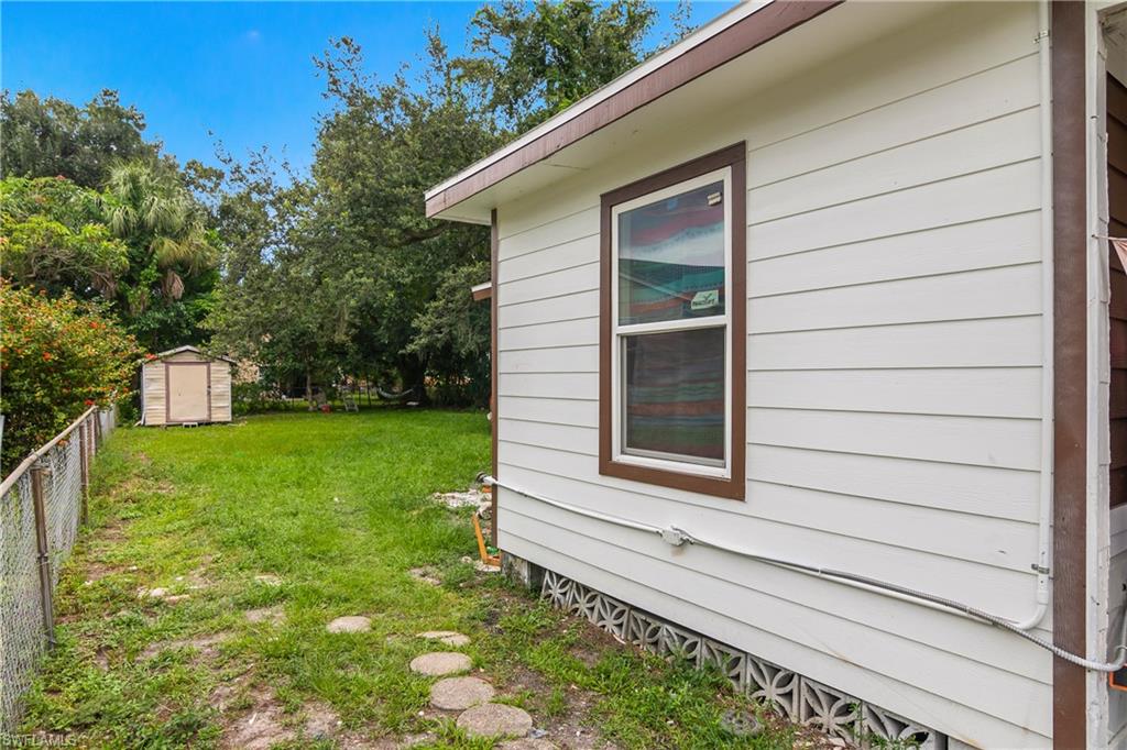 Side yard gives full access to backyard