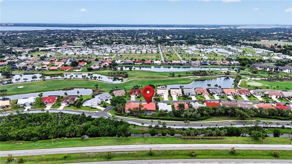 Aerial perspective showcasing a residential community