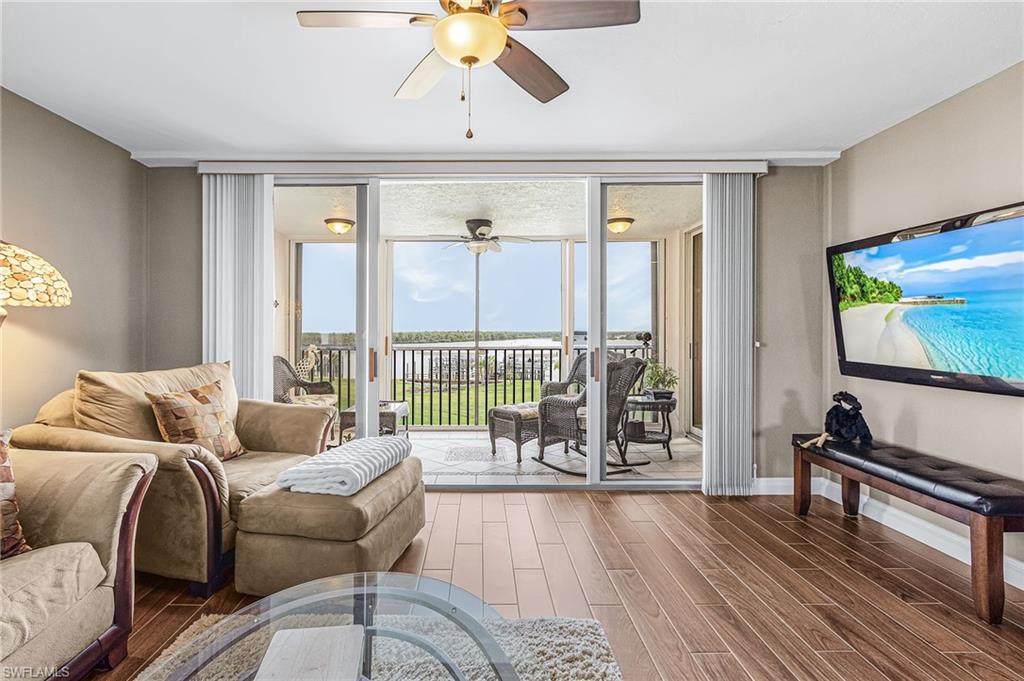 INVITING, LARGE SCREENED LANAI WITH RELAXING VIEWS OF THE BACK BAYS OF FORT MYERS BEACH.