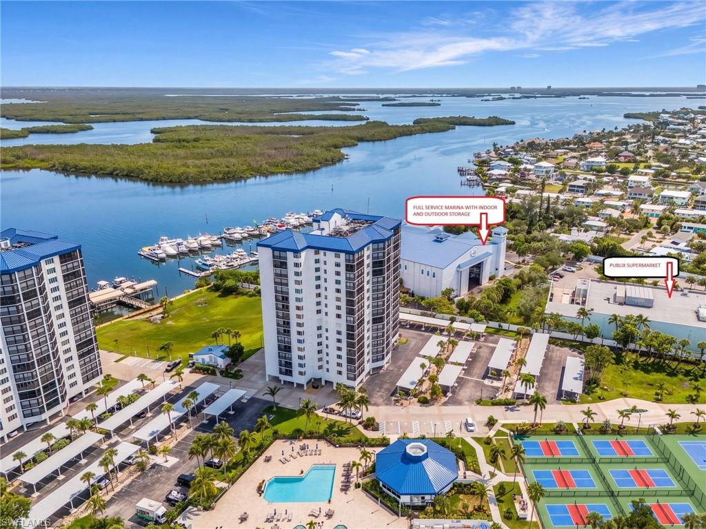 PUBLIX SUPERMARKET AND MARINA NOTED IN THIS AERIAL.