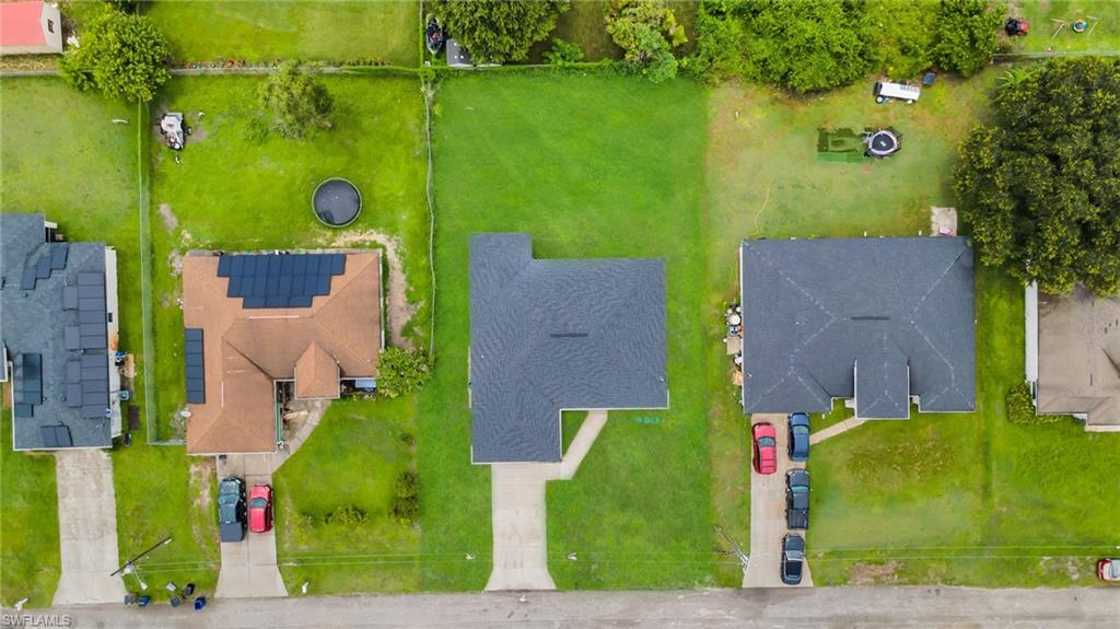 DRONE VIEW "BIRD EYE VIEW' SPACE FOR GARDEN/BACKYARD(ENHANCED GRASS COLOR FOR VISIBILITY )