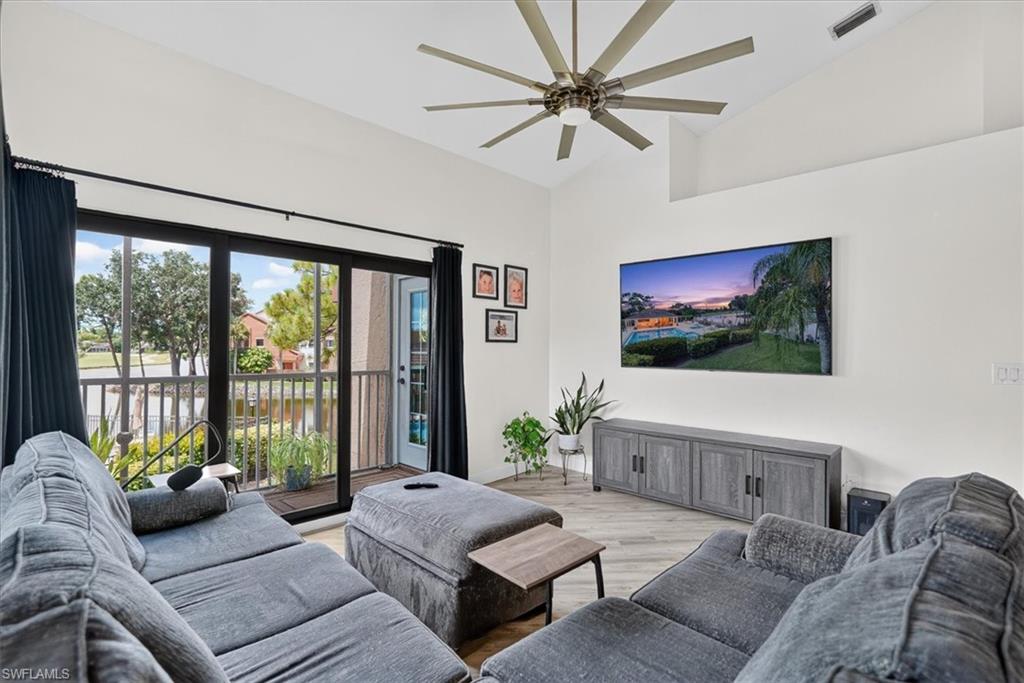 Light and airy great room with sliders to the lanai