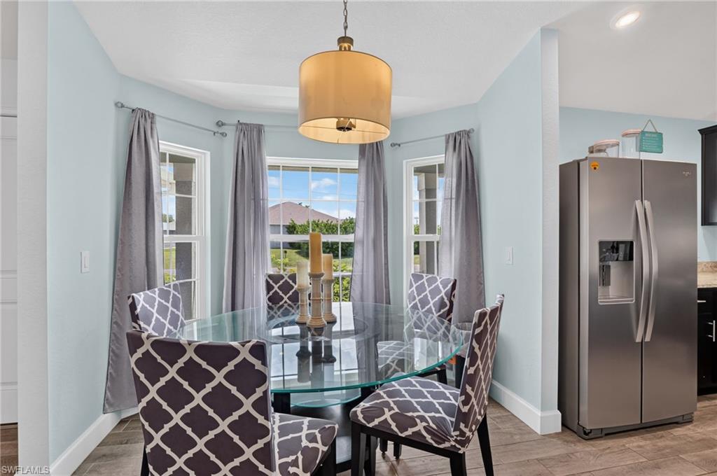 Dining area with natural light