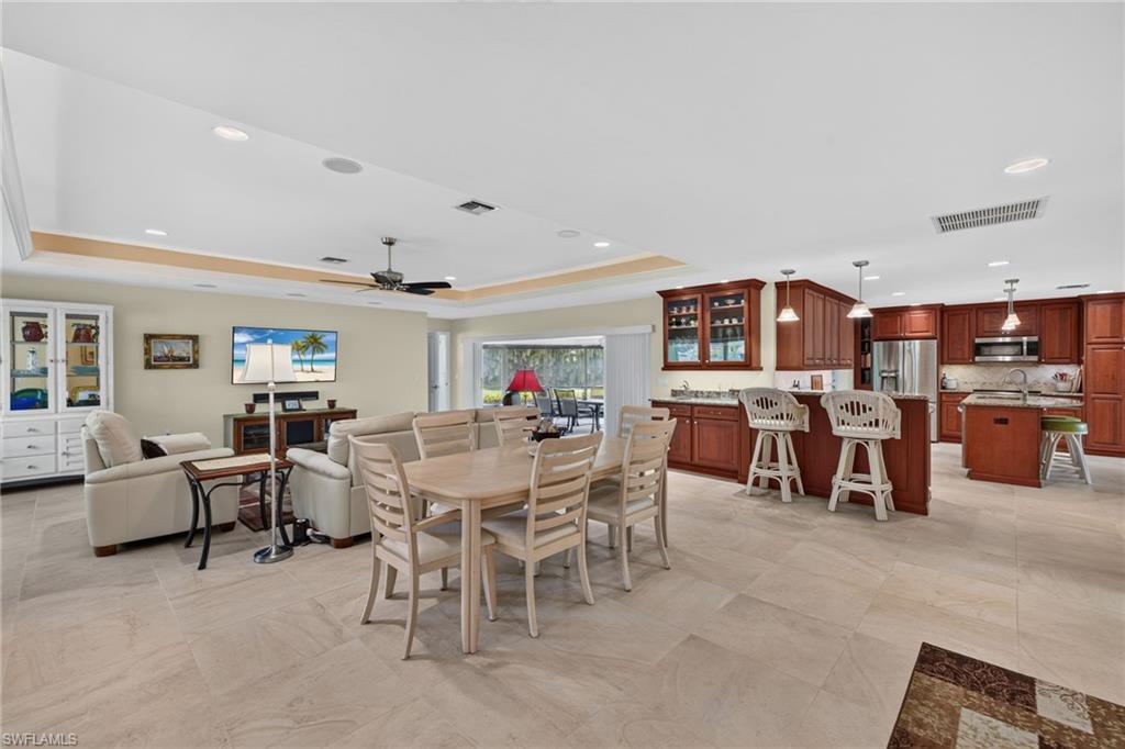 Open Dining, Kitchen, and Living Room