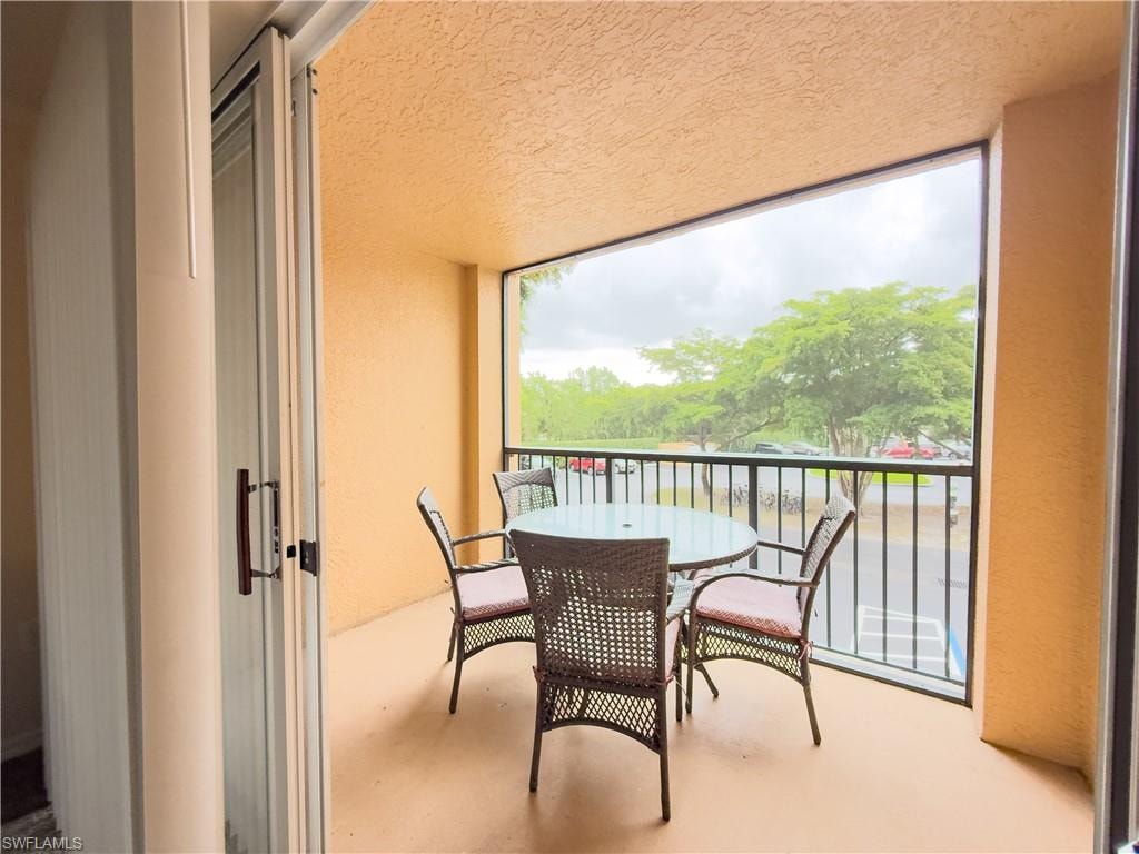 Balcony with outdoor dining area