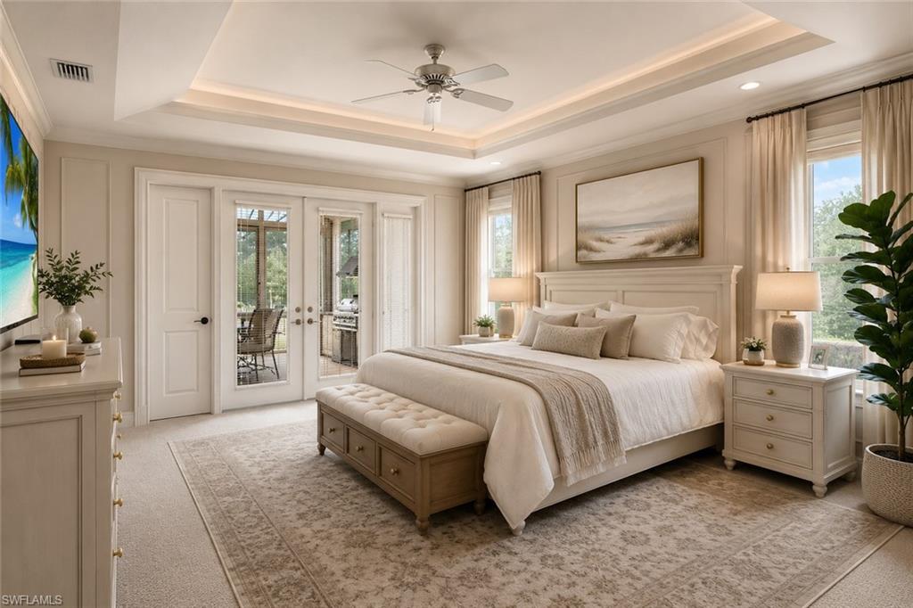 Virtually staged master bedroom