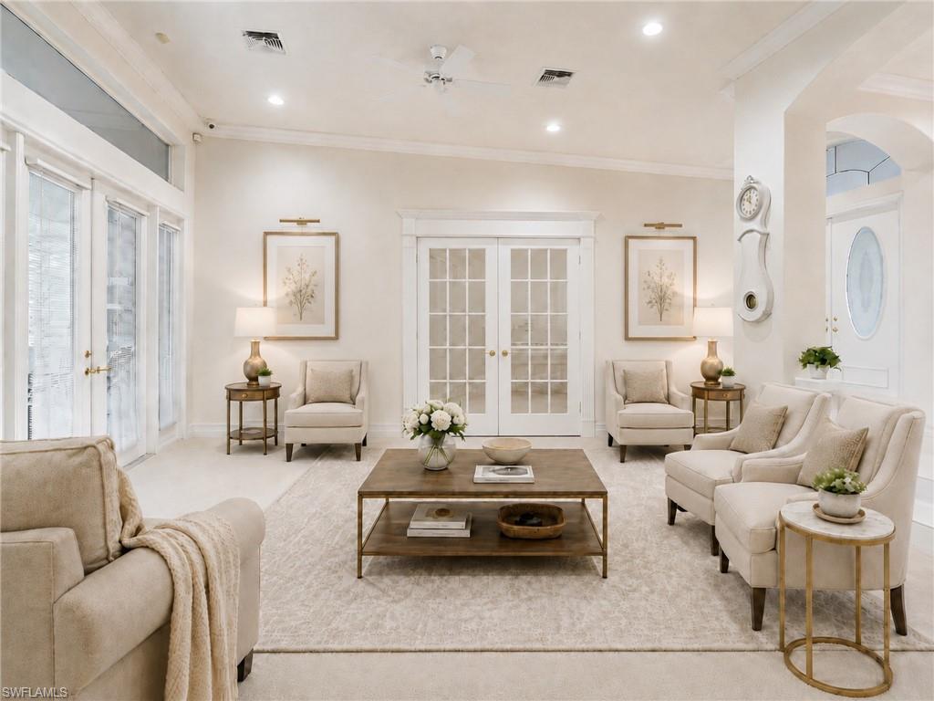 Virtually staged with the master bedroom door