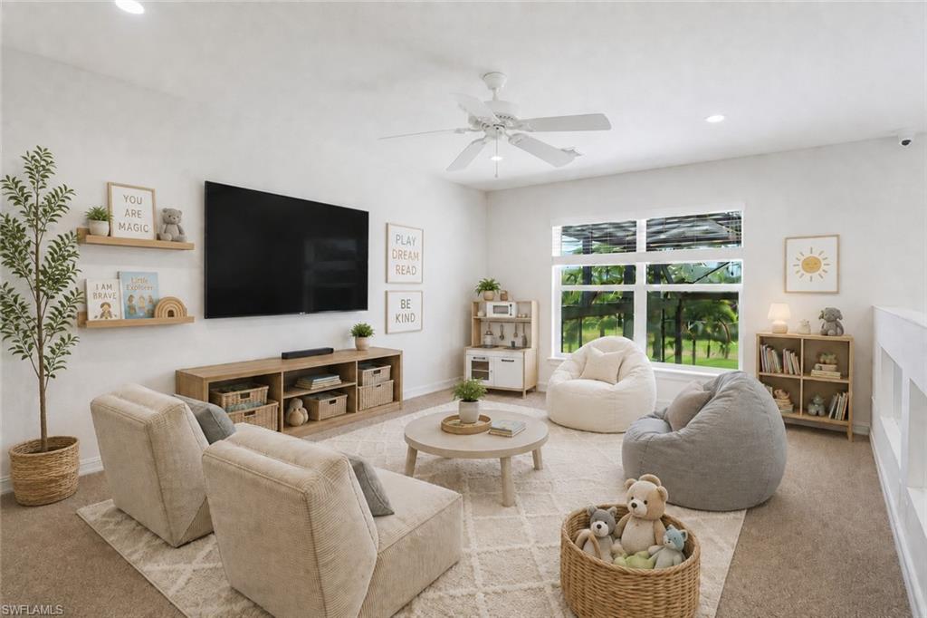 Virtually staged kids loft area