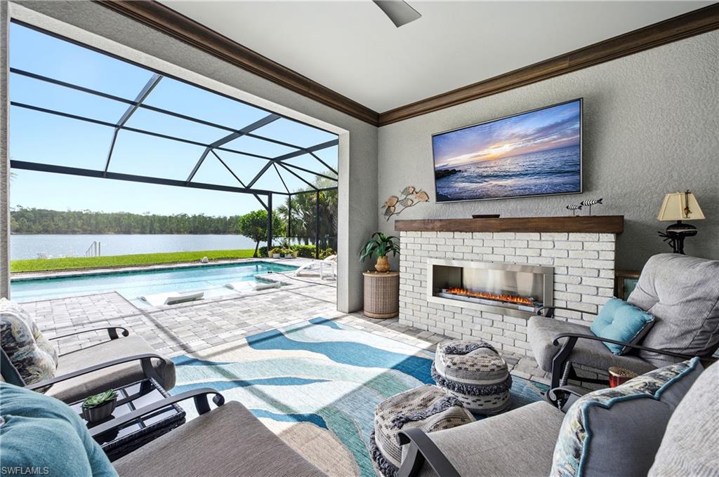 Enjoy your day on the screened lanai with built-in gas fireplace