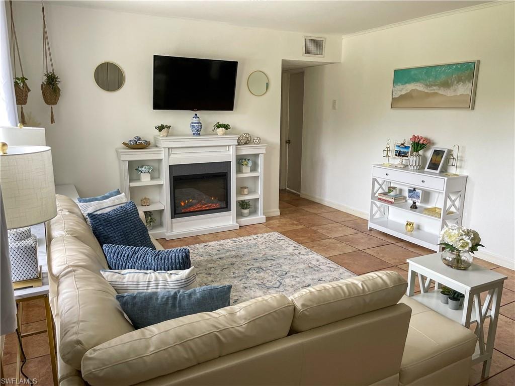 The bright living room