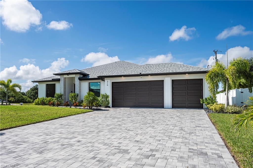 Front Elevation with 3 Car Garage