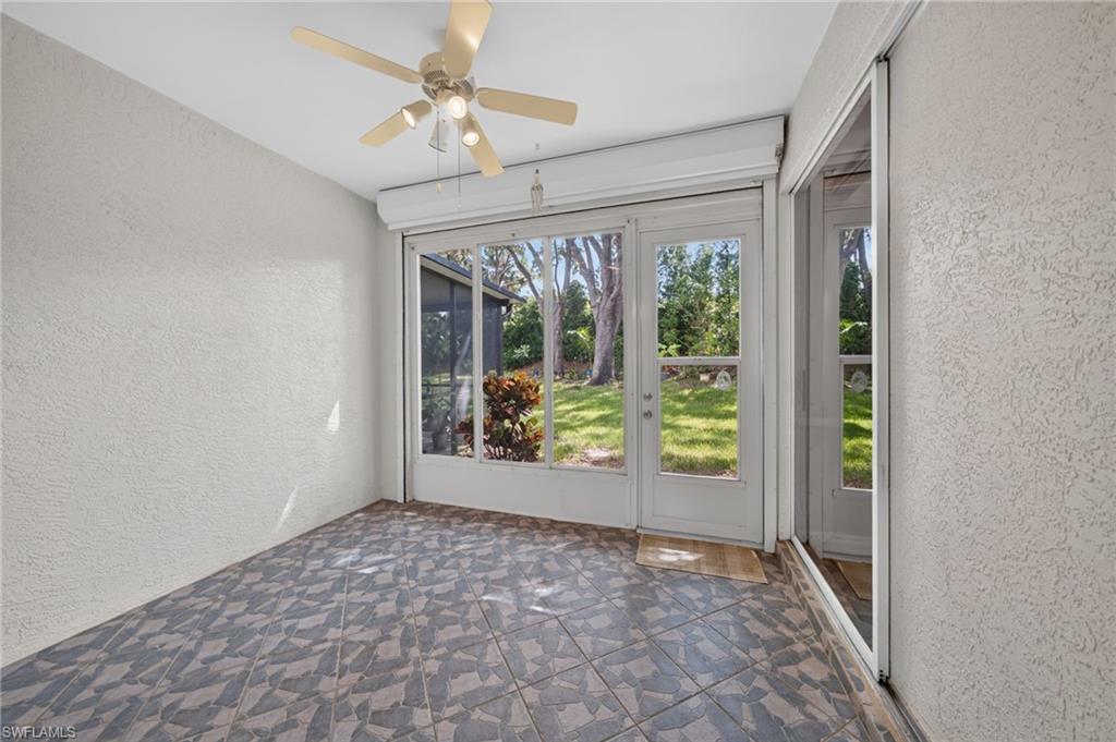 Enclosed rear lanai with hurricane shutters