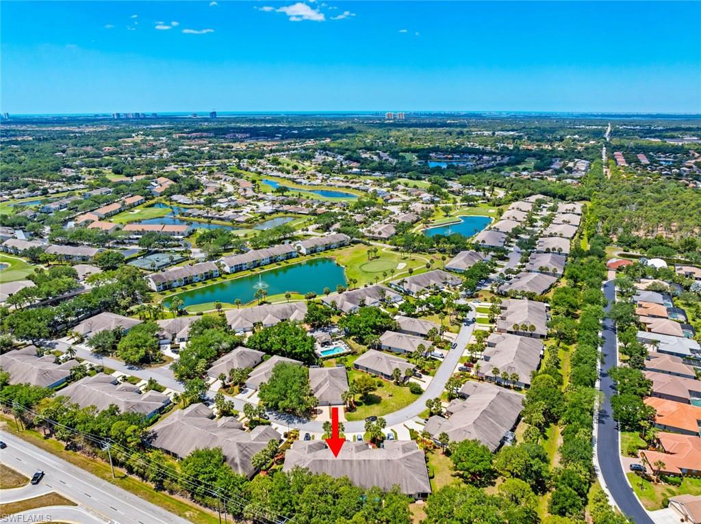 Aerial view with Estero Bay off in the distance.