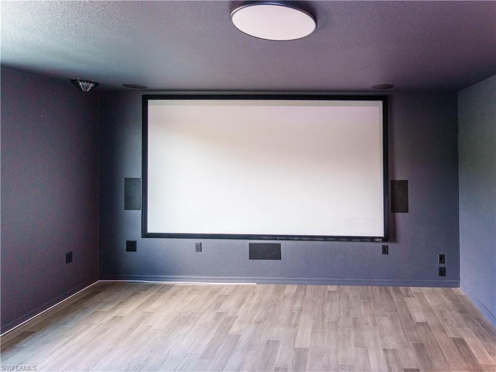 Private theater room with projector and screen