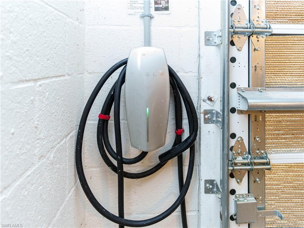 One of TWO Tesla EV Chargers in the garage