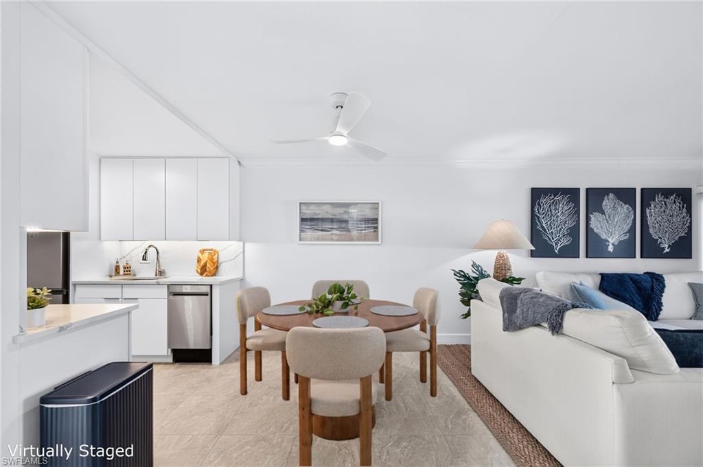 Dining room chairs virtually staged