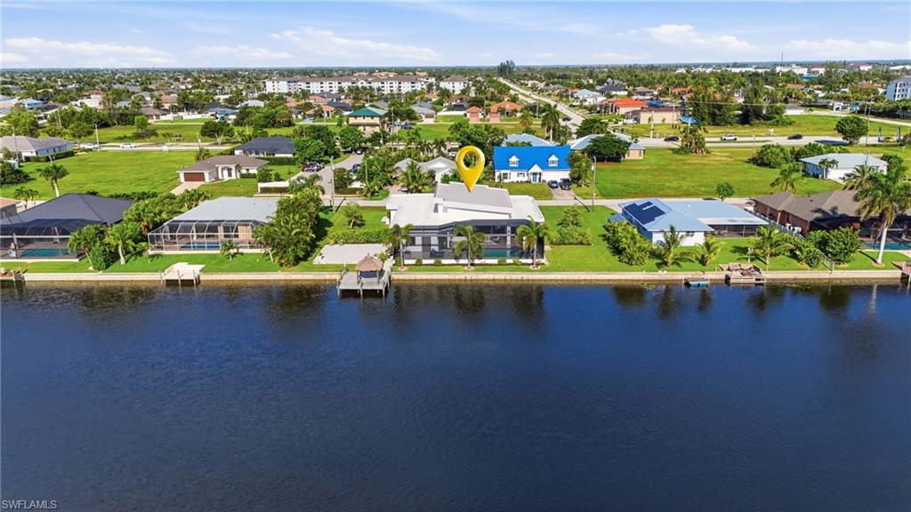 Aerial view of backyard