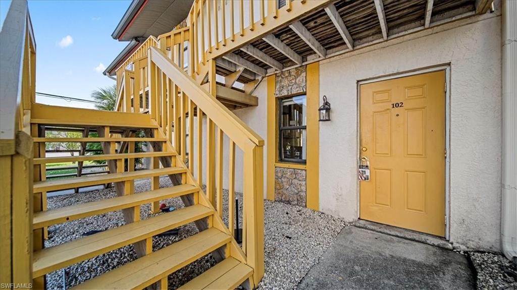 Stucco exterior with stone accent detailing