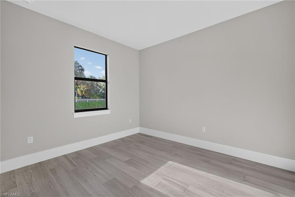 Wood-finish flooring with a neutral color palette