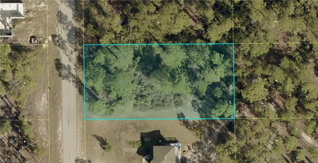 Aerial overview of property's location with property boundaries highlighted