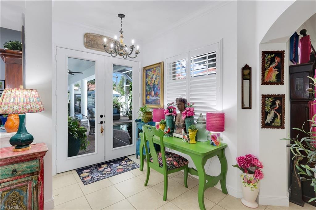French Door entry into the Foyer
