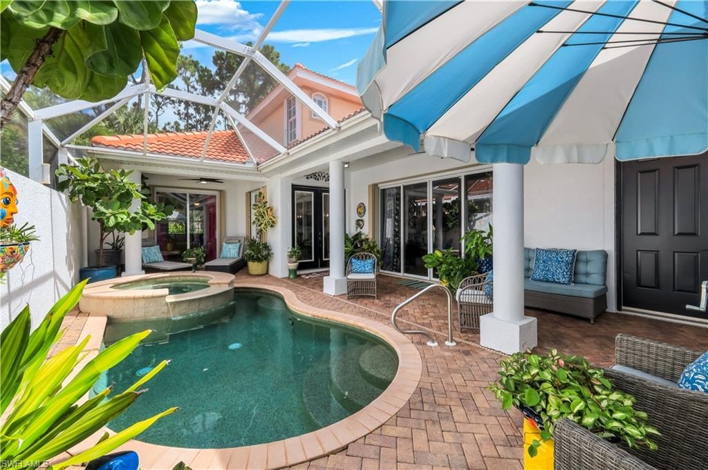 Outdoor living space w/entry into main home-LR, Foyer and Family Area