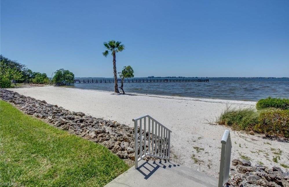 One further amenity is our private beach here! It is not for swimming but you can sit with your cocktail for happy hour and enjoy the sunsets!
