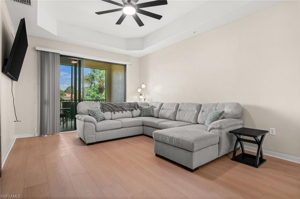 The living room is spacious and so inviting!