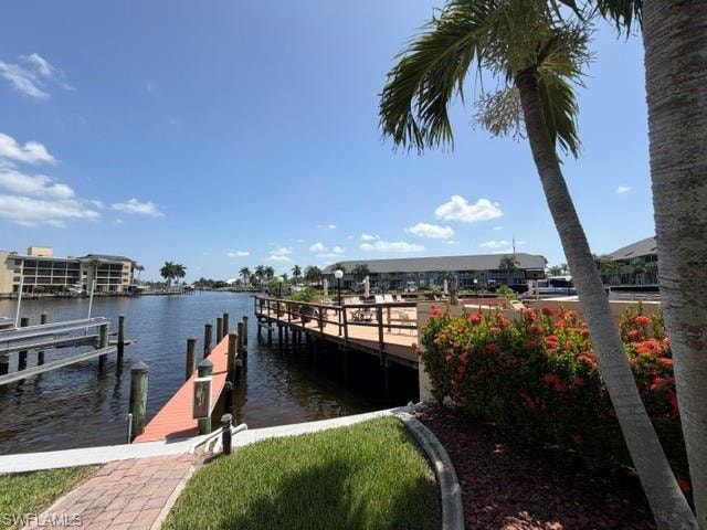 Part of the pool deck over the canal